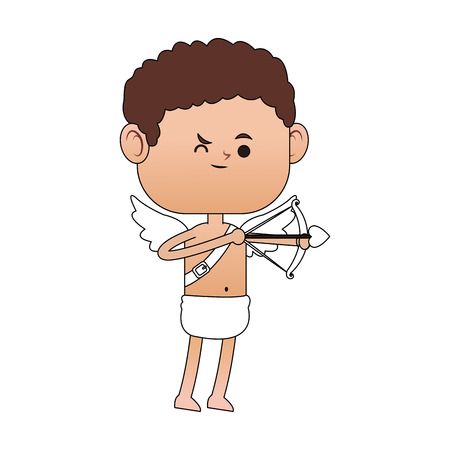 Cupid with bow cartoon vector illustration graphic designのイラスト素材