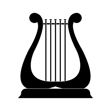 Harp playing music notes vector illustration graphic designのイラスト素材