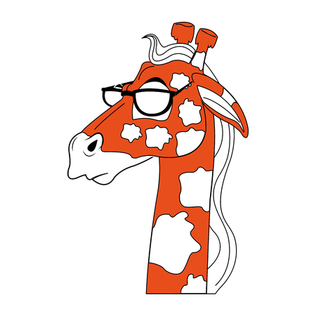 Stylish giraffe cartoon vector illustration graphic designのイラスト素材