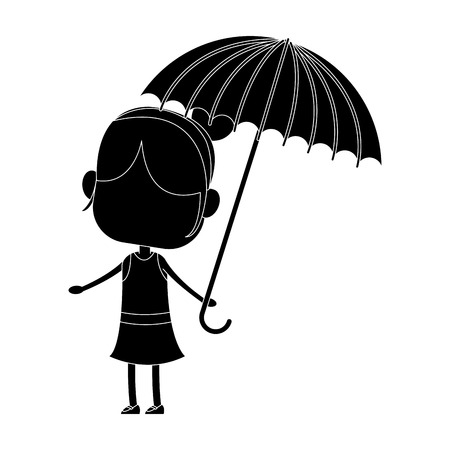 Girl with umbrella cartoon icon vector illustration graphic designのイラスト素材