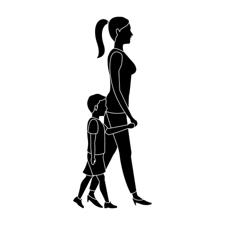 Mom with son walking icon vector illustration graphic designのイラスト素材