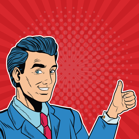 Businessman pop art cartoon vector illustration graphic designのイラスト素材