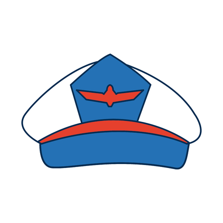 airline pilots hat aviator cap with insignia vector illustrationのイラスト素材