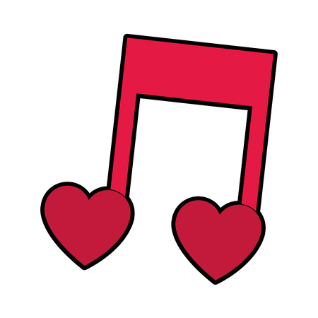 Music note with heart shaped vector illustration graphic designのイラスト素材