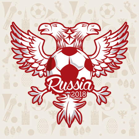 Russia 2018 emblem design vector illustration graphic designのイラスト素材