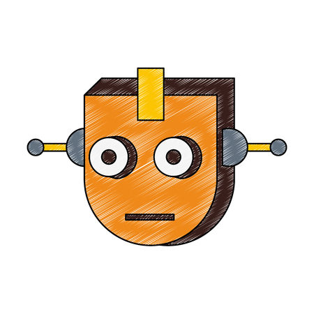 Funny robot cartoon vector illustration graphic designのイラスト素材