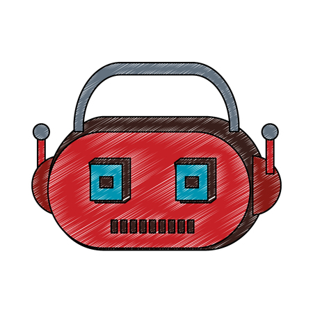 Funny robot cartoon vector illustration graphic designのイラスト素材