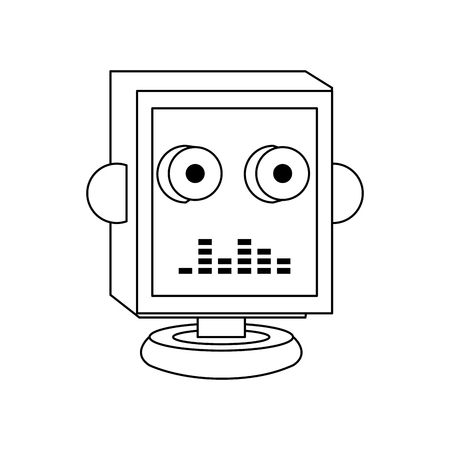 Funny robot cartoon vector illustration graphic designのイラスト素材