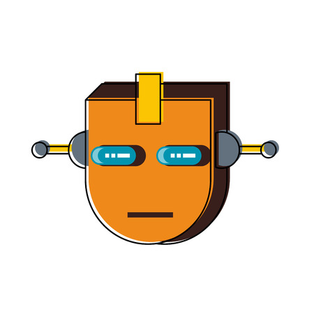 Funny robot cartoon vector illustration graphic designのイラスト素材