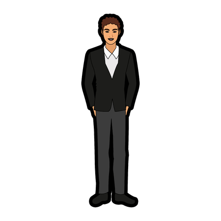 Businessman avatar cartoon vector illustration graphic design.のイラスト素材