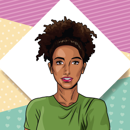Fashion woman pop art cartoon vector illustration graphic designのイラスト素材