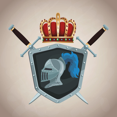 Medieval army emblem with shield vector illustration graphic designのイラスト素材