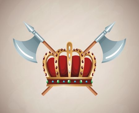 Medieval army emblem with crown vector illustration graphic designのイラスト素材
