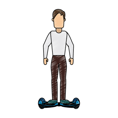 Man on hoverboard vector illustration graphic designのイラスト素材