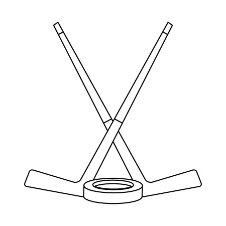 Hockey stick with puck icon vector illustration graphic designのイラスト素材