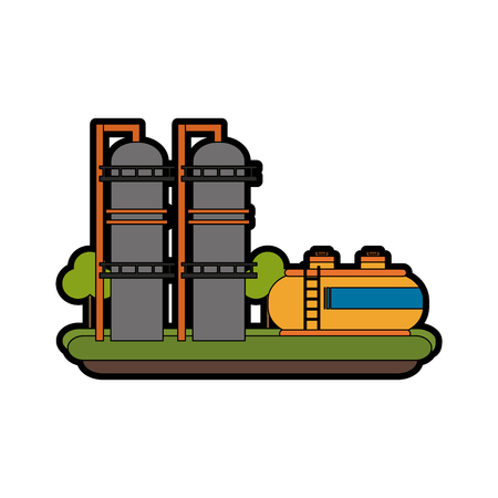 Natural gas factory vector illustration graphic designのイラスト素材