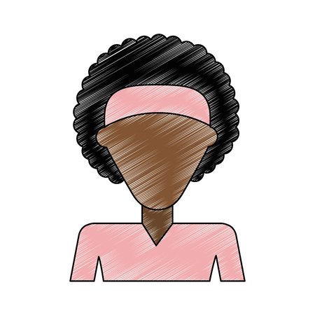 Woman faceless profile vector illustration graphic designのイラスト素材