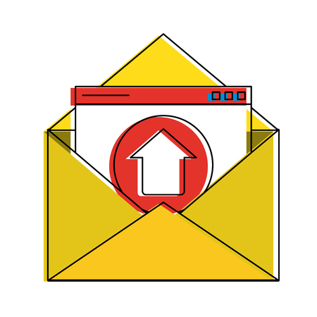 Email and upload vector illustration graphic designのイラスト素材