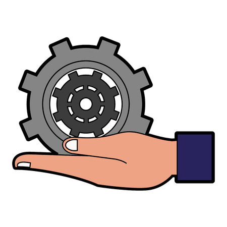 Hand with gear vector illustration graphic designのイラスト素材