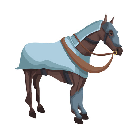 Horse with medieval armour vector illustration graphic designのイラスト素材