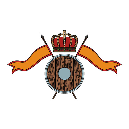 Medieval emblem with shield vector illustration graphic designのイラスト素材