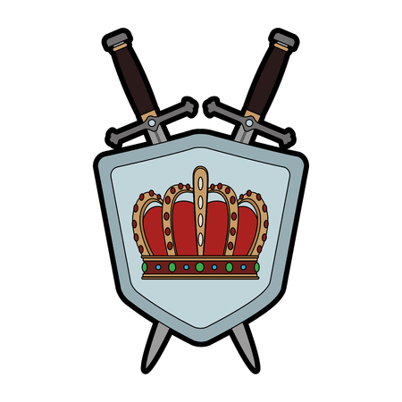 Medieval emblem with shield vector illustration graphic designのイラスト素材