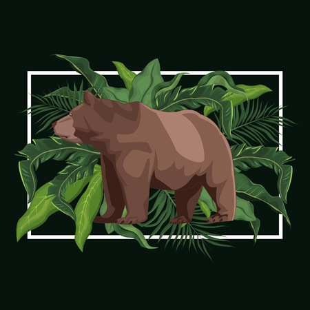 Bear in the jungle vector illustration graphic designのイラスト素材