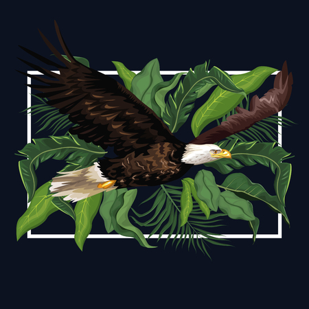 Eagle in the forest vector illustration graphic designのイラスト素材