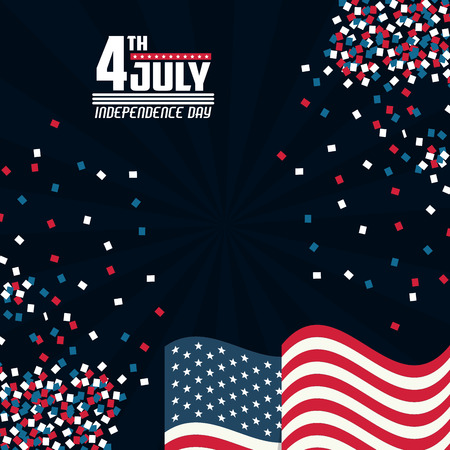 USA independence day card vector illustration graphic designのイラスト素材