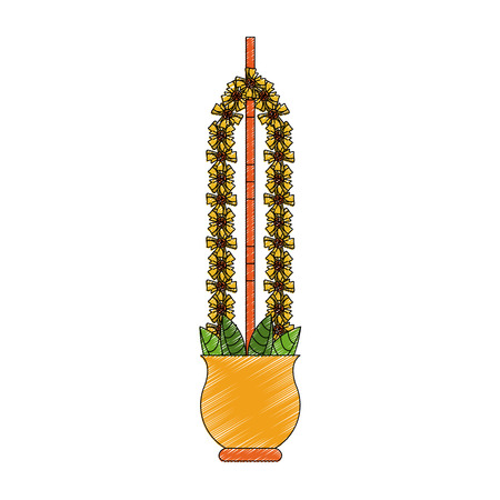 Bouquet of flowers on jar vector illustration graphic designのイラスト素材