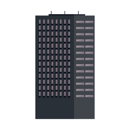 Dark illustration of a tall building with small windowsのイラスト素材