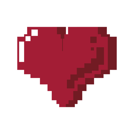 Pixelated heart symbol on a white backgroundのイラスト素材