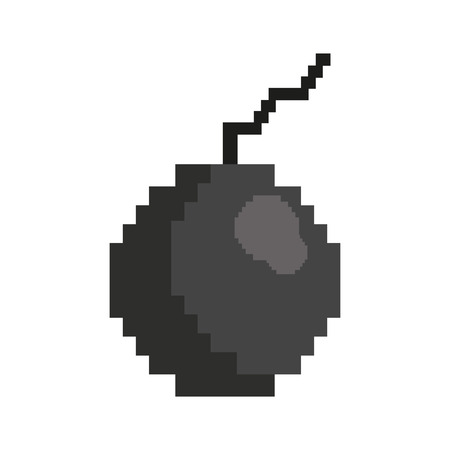 Pixelated bomb symbol on a white backgroundのイラスト素材