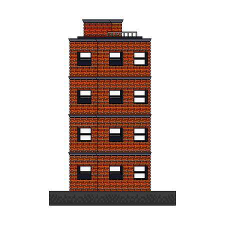Illustration of a brown building isolated on a white backgroundのイラスト素材