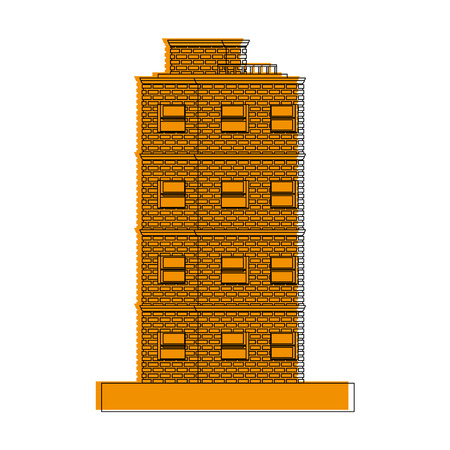 Yellow building isolated on a white backgroundのイラスト素材