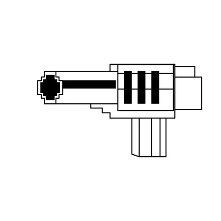 Pixelated handgun shooting vector illustration graphic designのイラスト素材