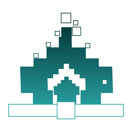 Pixelated bonfire flame vector illustration graphic designのイラスト素材