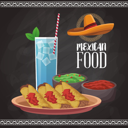 Mexican food menu card vector illustration graphic designのイラスト素材