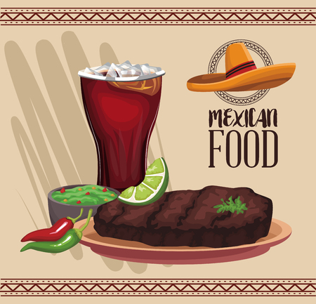 Mexican food menu card vector illustration graphic designのイラスト素材