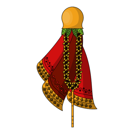 Beautiful flowers between leaves vector illustration graphic designのイラスト素材