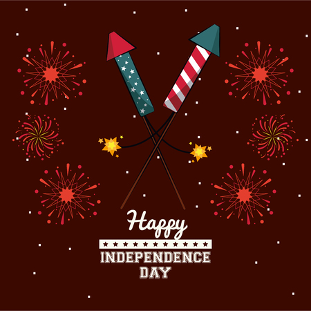 USA independence day card vector illustration graphic designのイラスト素材