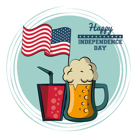 USA independence day card vector illustration graphic designのイラスト素材