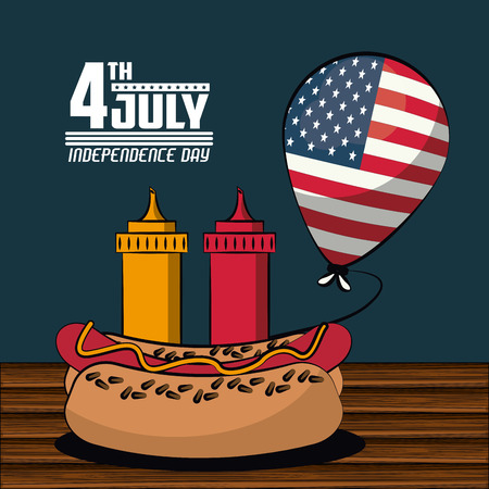USA independence day card vector illustration graphic designのイラスト素材