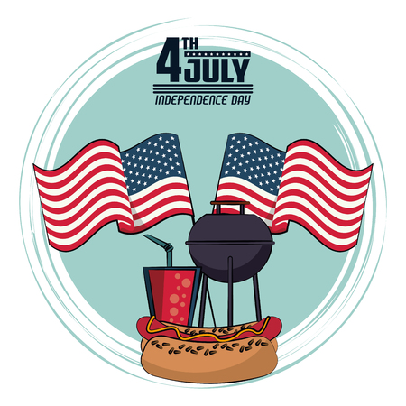 USA independence day card vector illustration graphic designのイラスト素材