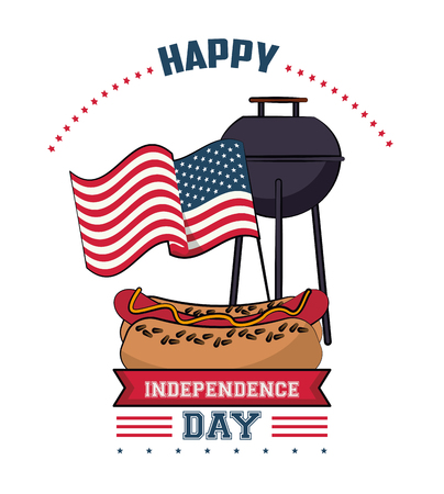 USA independence day card vector illustration graphic designのイラスト素材