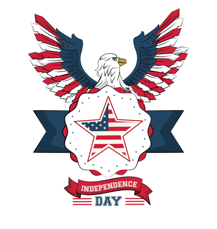USA independence day card vector illustration graphic designのイラスト素材