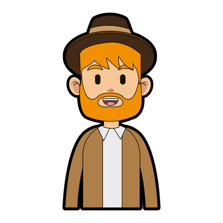 Young and fashion man cartoon icon vector illustration graphic designのイラスト素材