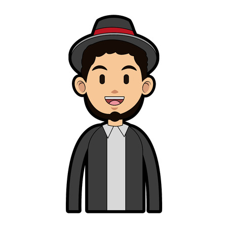 Young and fashion man cartoon icon vector illustration graphic design iconのイラスト素材
