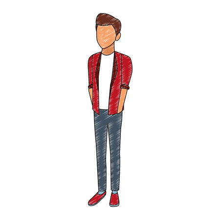 Young male student cartoon vector illustration graphic designのイラスト素材