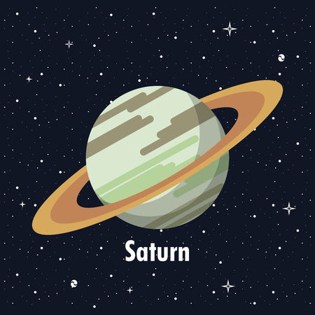 Saturn in the space vector illustration graphic designのイラスト素材